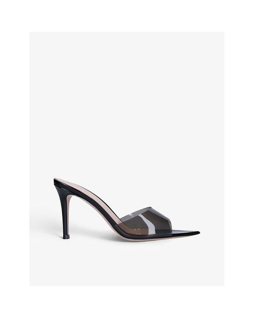 Gianvito Rossi Elle Leather And Pvc Heeled Mules in White Lyst