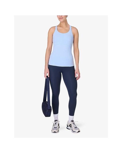 Sweaty Betty Blue All Day Three-Pocket Stretch-Woven Vest Top
