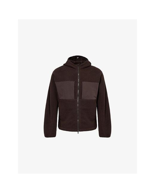 247 BY Represent Brown Borg Hooded Fleece Sweatshirt for men