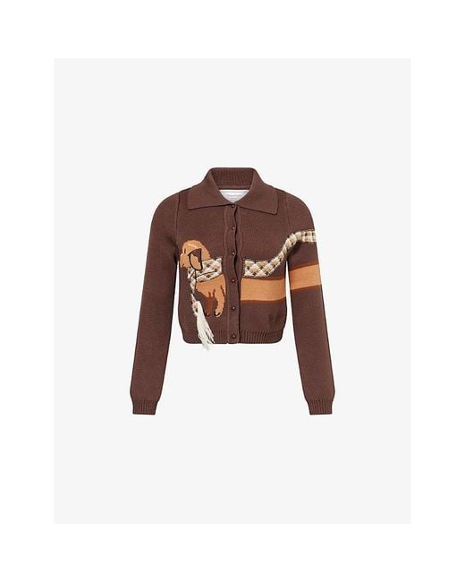 House Of Sunny Brown Walk-In-The-Park Tripper Cotton-Blend Cardigan