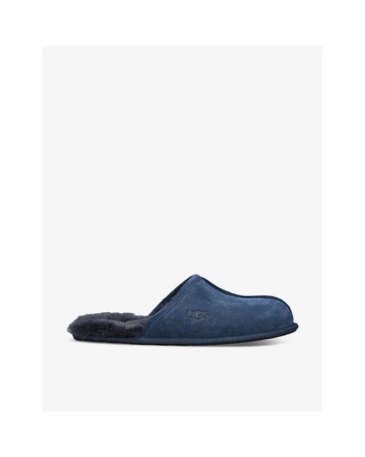 Ugg Blue Dark Scuff Branded Suede Slippers for men