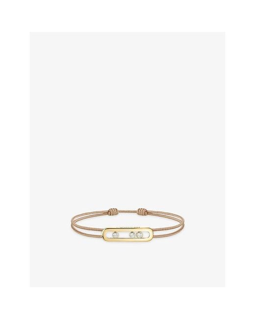 Messika Metallic Cares Pavé 18Ct- And 0.26Ct Diamond Cord Bracelet