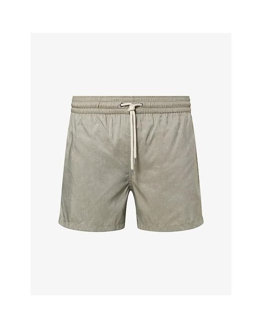 Frescobol Carioca Gray Rio Linen-Blend Swim Shorts for men