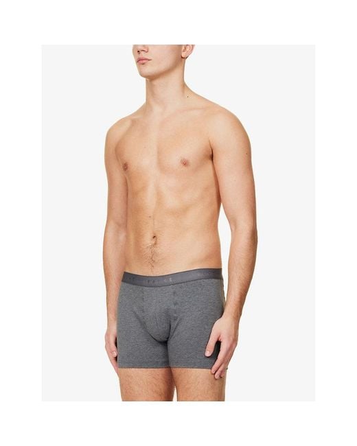 Falke Gray Tonal Waistband Pack Of Two Stretch-Cotton Boxers for men