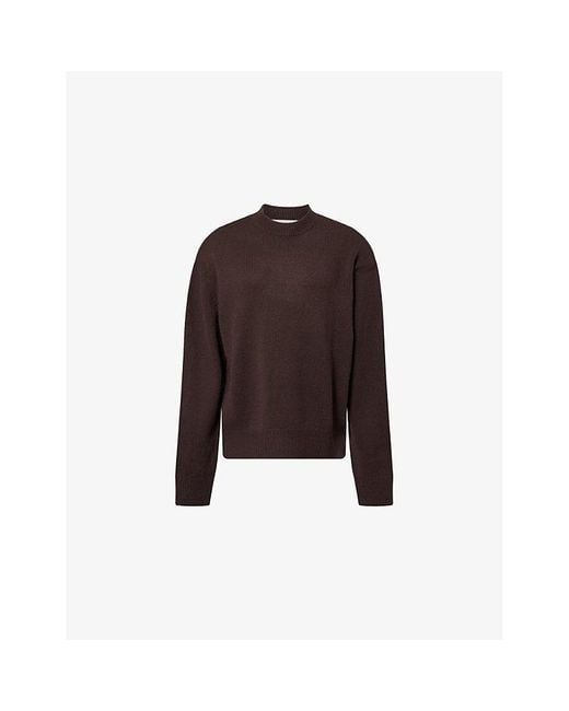 Frankie Shop Brown Rafaela Padded-Shoulders Wool And Cashmere Jumper