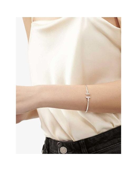 Tiffany & Co White T Wire Diamond And 18Ct- Bracelet