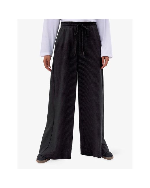 Ro&zo Blue Pinstripe Wide-Leg Stretch-Woven Trousers