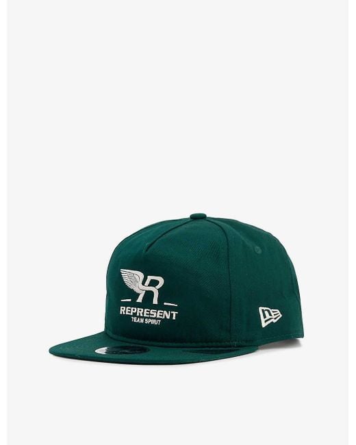 Represent Green X New Era 9fifty Logo-embroidered Cotton Baseball Cap for men