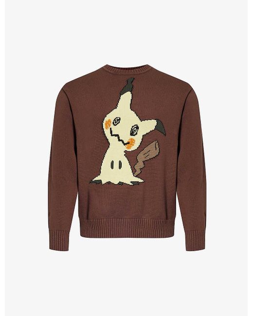 Market Brown X Pokémon Mimikyu Graphic-knit Cotton Jumper for men
