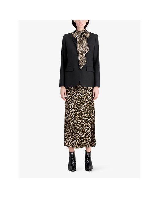 The Kooples Black Single-Breasted Wool Blazer