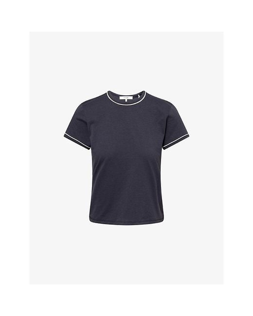 FRAME Blue F The Ringer Baby Tee