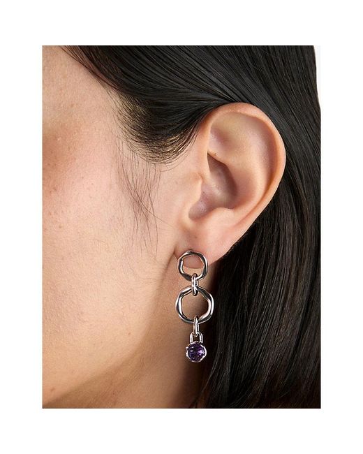 Astrid & Miyu Purple February Rhodium-Plated Sterling- And Amethyst Birthstone Charm