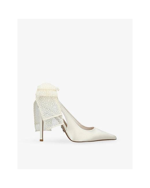 Steve Madden White Teacup Satin Courts