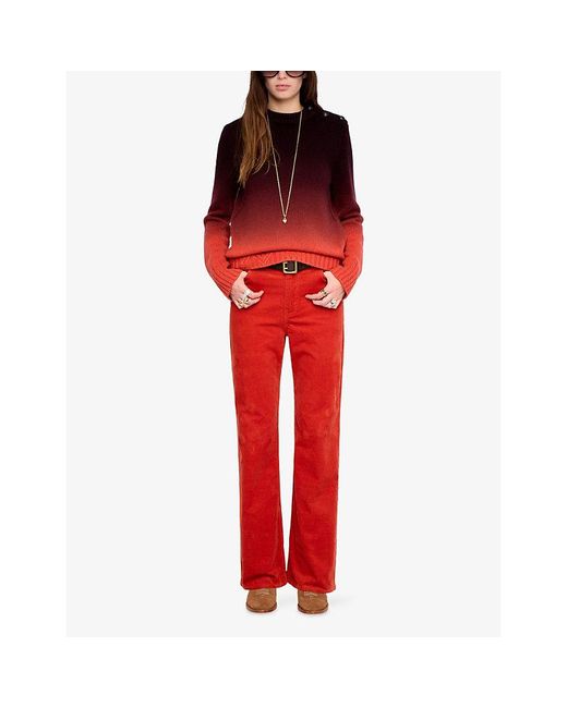 Zadig & Voltaire Red Malty Long-Sleeve Wool And Cashmere-Blend Jumper