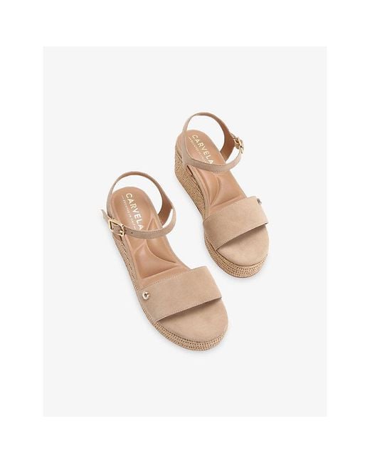Carvela Kurt Geiger Natural Portofino Flatform Faux-Leather Sandals