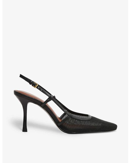 Reiss Giselle Sling-back Mesh Heeled Shoes in Black | Lyst UK