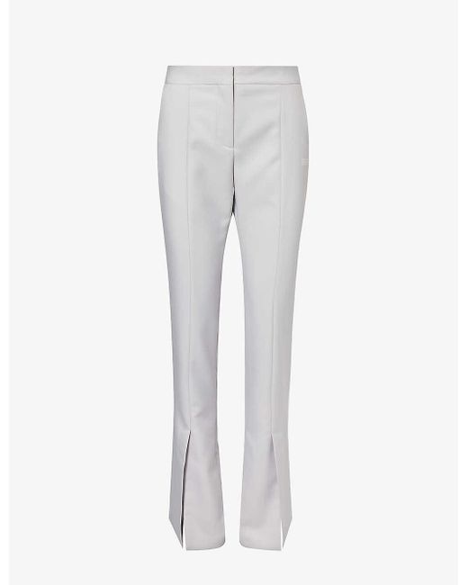 Off-White c/o Virgil Abloh Gray Corporate Tech Brand-print Slim-fit Woven Trousers