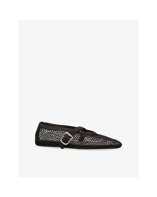 Alaïa Black Ballerina Mesh And Suede Ballet Flats