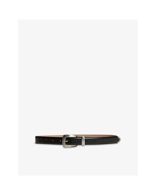 Khaite Black Benny Slim Leather Belt