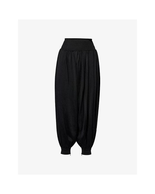 Alaïa Black Noir Draped Jersey Trousers