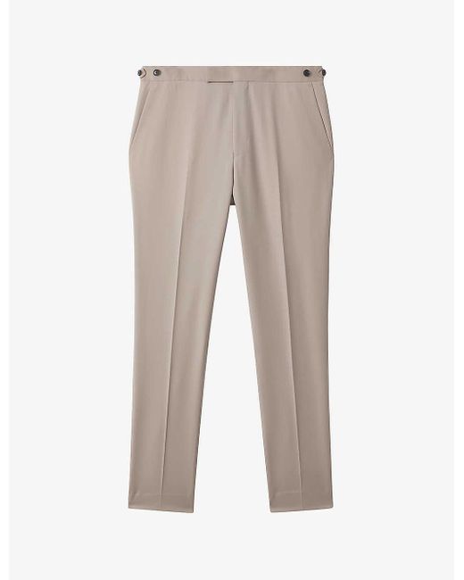 Reiss Natural Dillon Straight-leg Slim-fit Stretch-wool Trousers for men