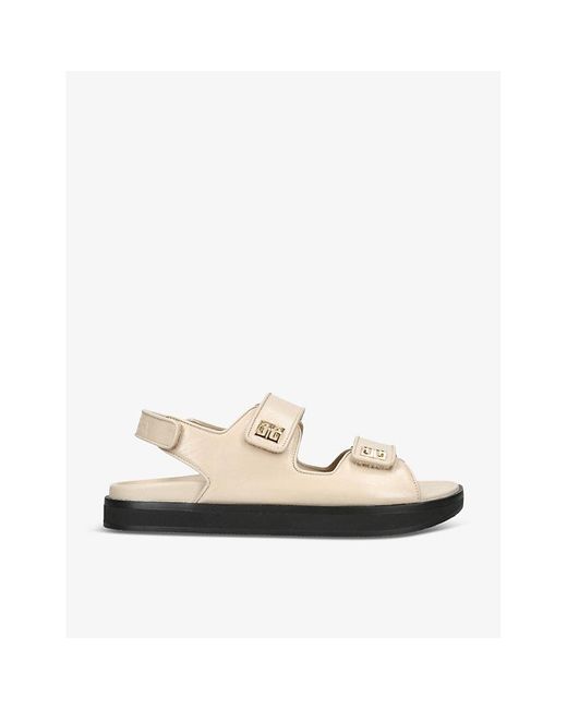 Givenchy White 4g Brand-embellished Leather Sandals
