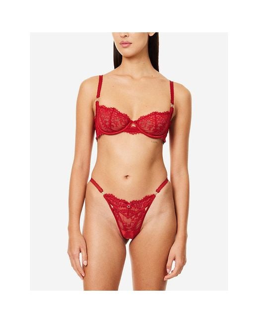 Lounge Underwear Red Adore Lace Thong