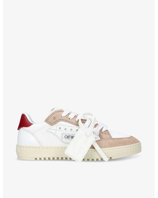 Off-White c/o Virgil Abloh Natural 5.0 Brand-print Leather And Textile Low-top Trainers