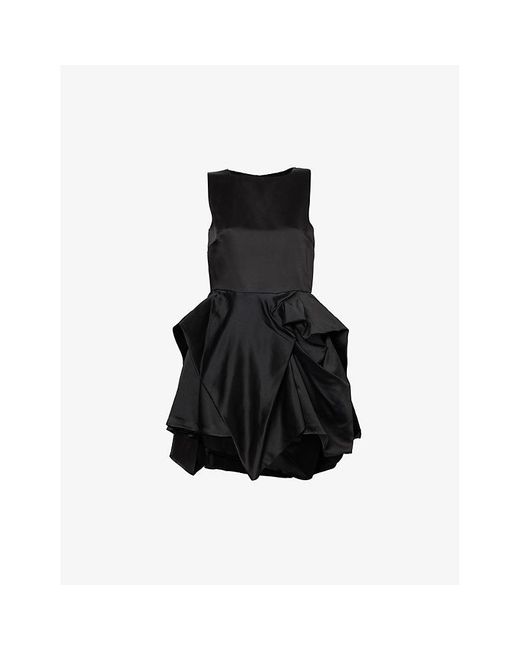 J.W. Anderson Black Asymmetric-hem Slim-fit Woven Mini Dress