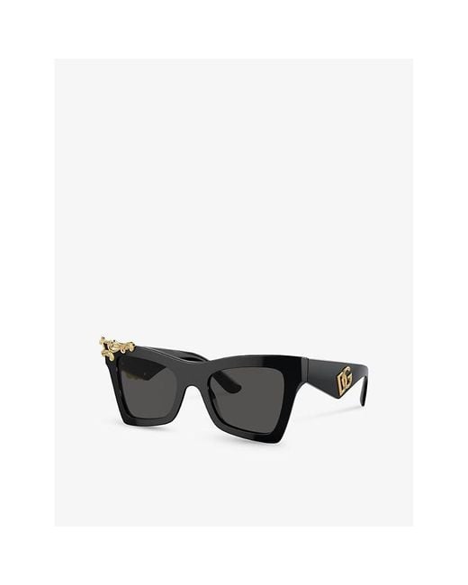Dolce & Gabbana Gray Dg4434 Cat-eye Frame Acetate Sunglasses