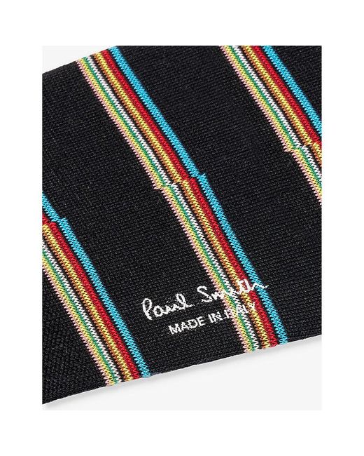 Paul Smith Black Striped Organic Cotton-blend Socks for men