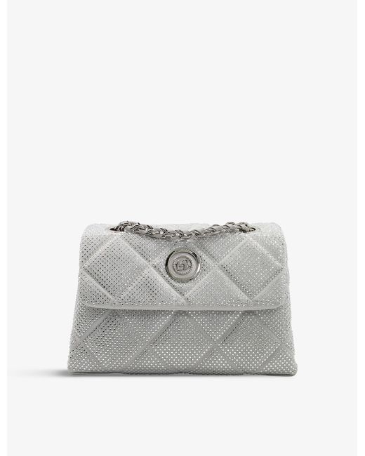 Dune Synthetic Diamante-embellished Quilted Shoulder Bag in Metallic ...