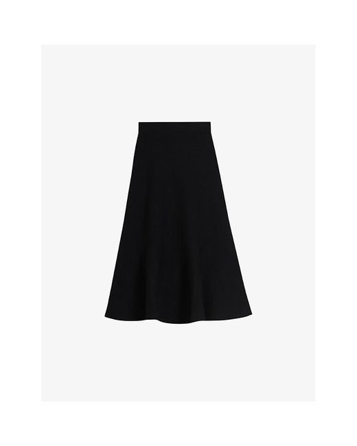 Ted Baker Black Oliviay A-line Knitted Midi Skirt