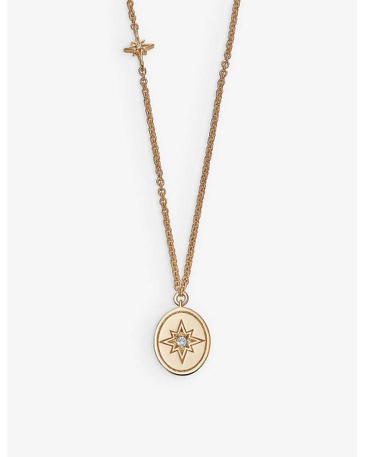 Astley Clarke Celestial Star-engraved 18ct Yellow Gold-plated Vermeil ...
