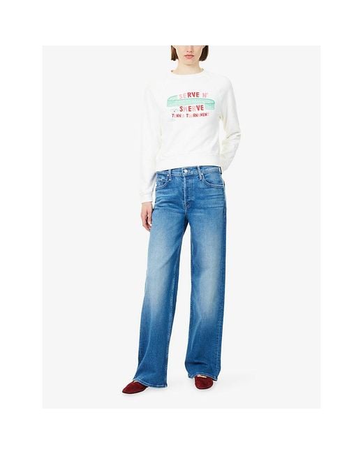Mother White The Itty Concert Printed Cotton-Jersey Sweatshirt