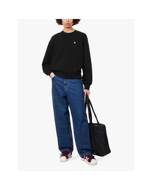 Carhartt Black Casey Logo-Embroidered Cotton Sweatshirt