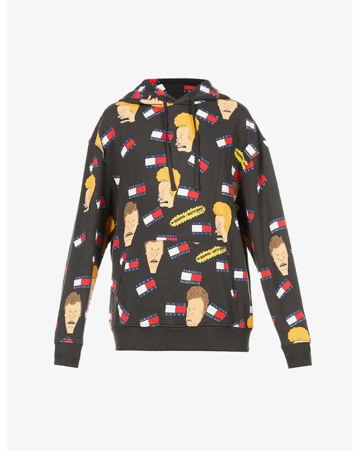 Tommy Hilfiger Multicolor Mens Blackout X Mtv Beavis And Butt-head Graphic-print Cotton-jersey Hoody S for men