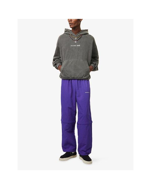 Twojeys Gray Icon Logo-Embroidered Cotton Hoody for men