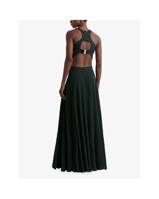 Reiss Black Paloma Cut-Out Stretch-Woven Maxi Dress