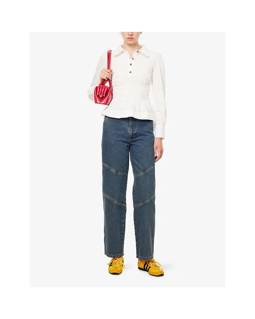 Damson Madder Blue Drew Wide-Leg Denim Jeans