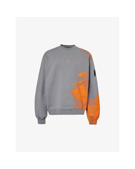 A_COLD_WALL* Gray Brushstroke Abstract-print Cotton-jersey Sweatshirt for men