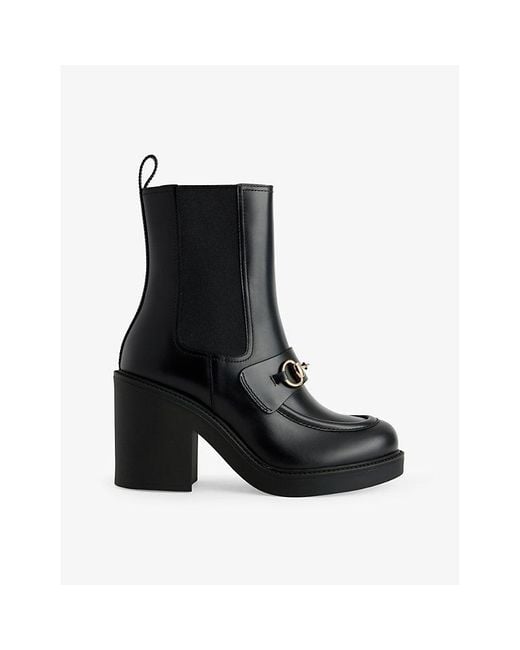 Gucci Black Horsebit Ankle Boot, Leather