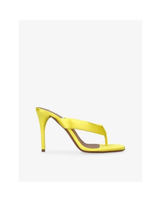 Alaïa Yellow Padded 90 Satin Sandals