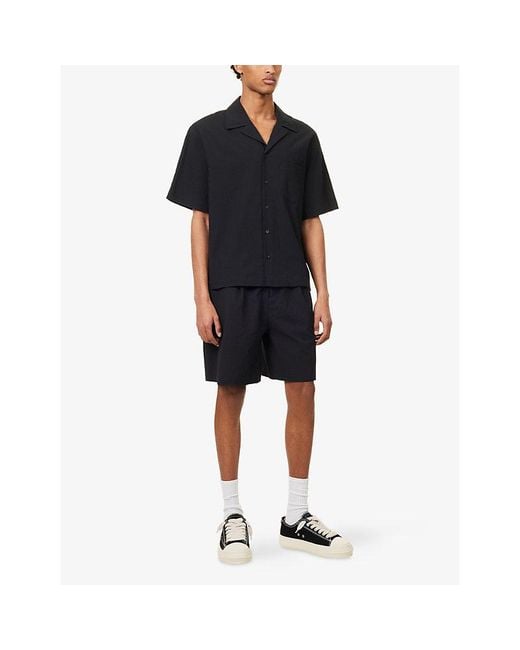 The Couture Club Blue Tailored Pleated Cotton Shorts for men