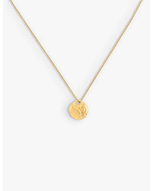 Astrid & Miyu Molten Coin 18ct Yellow Goldplated Recycled Sterlingsilver Brass Pendant