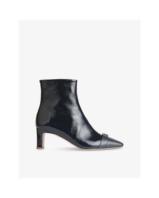 L.K.Bennett Black Hylda Heeled Patent-Leather Ankle Boots