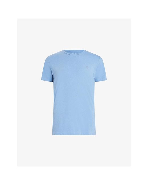 AllSaints Blue Tonic Crewneck Cotton-jersey T-shirt for men