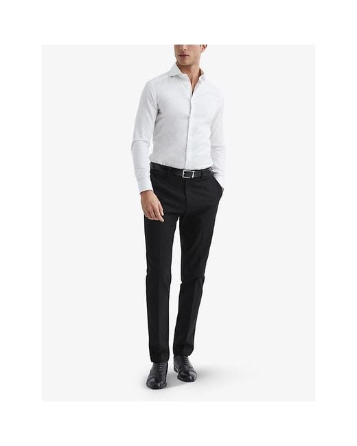 Reiss Black Eastbury Slim-Fit Mid-Rise Stretch-Cotton Chinos for men
