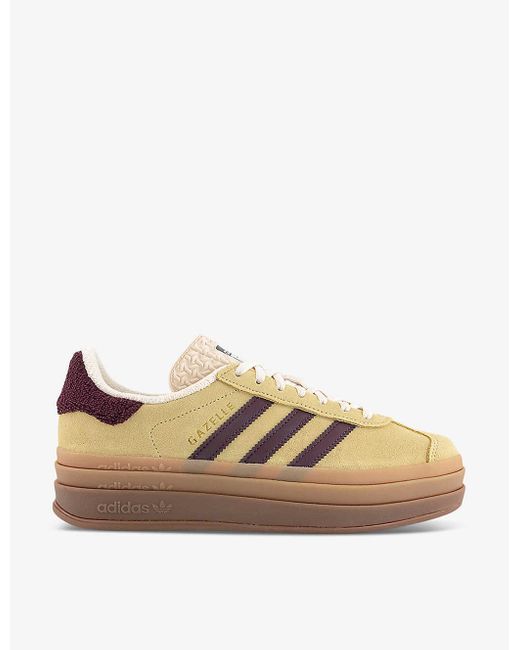 Adidas Natural Gazelle Bold Brand-stripe Suede Low-top Trainers 7.