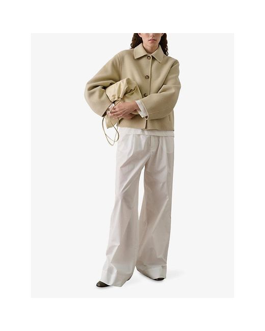Soeur Natural Gyoda Relaxed-Fit Wool-Blend Jacket